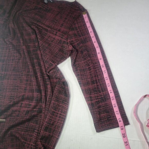 Sharagano Women Professional Red & Black Plaid Sheath Dress 3/4 Sleeves Size 10 - Picture 6 of 7